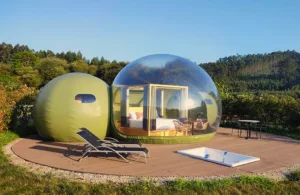 glamping burbujas durante el día