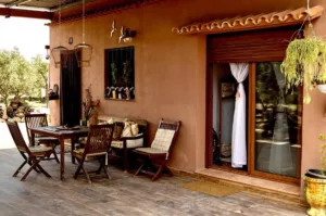 terraza en la casa rural