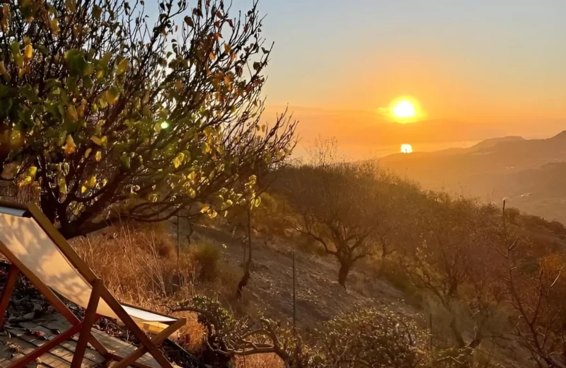 vistas al valle al atardecer