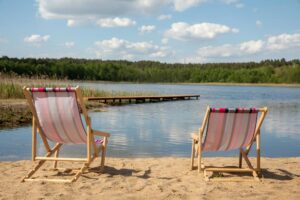 domek z własną plażą