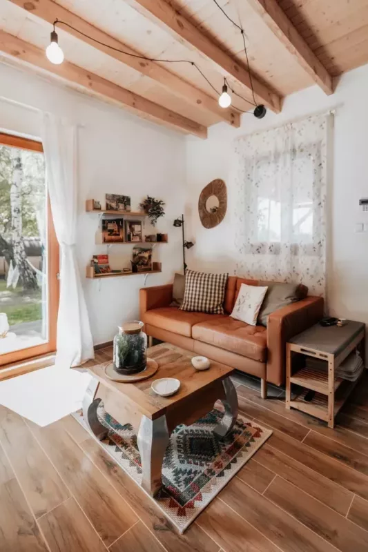 przytulne wnętrze domku