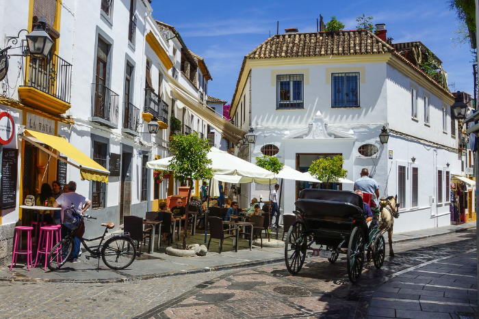 a vibrant city street in Spain Cordova