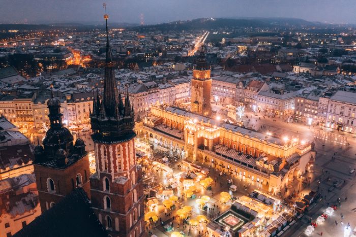 vistas al centro histórico de cracovia