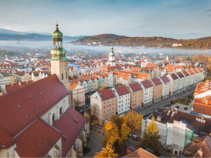 Jelenia Góra z lotu ptaka