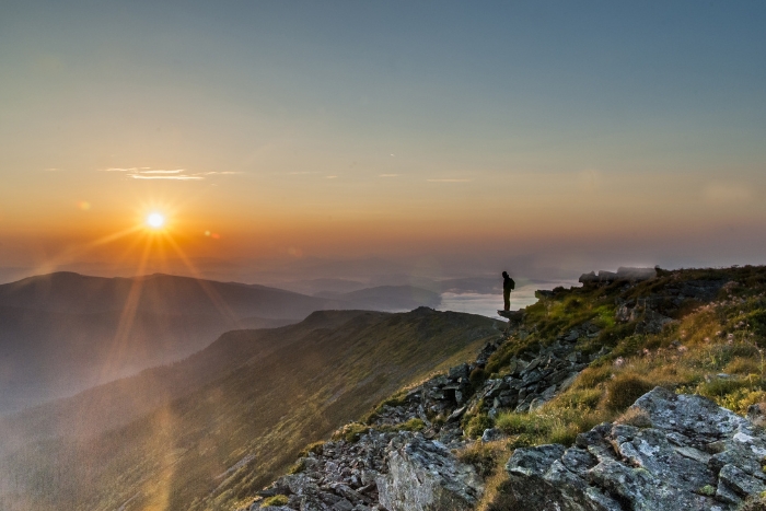 Beskid Żywiecki o zachodzie słońca